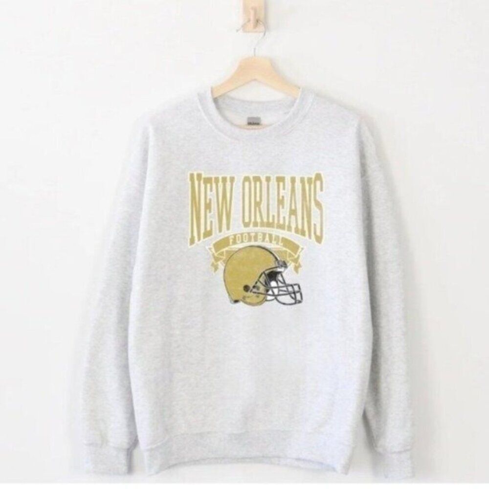 New Orleans Saints Gray and Gold Crewneck Sweater